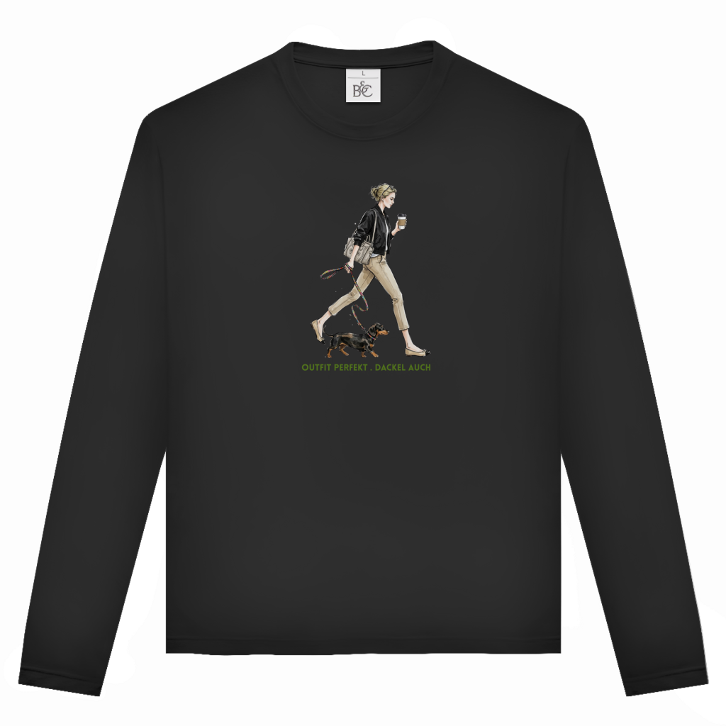 Unisex Langarmshirt Outfit perfekt. Dackel auch