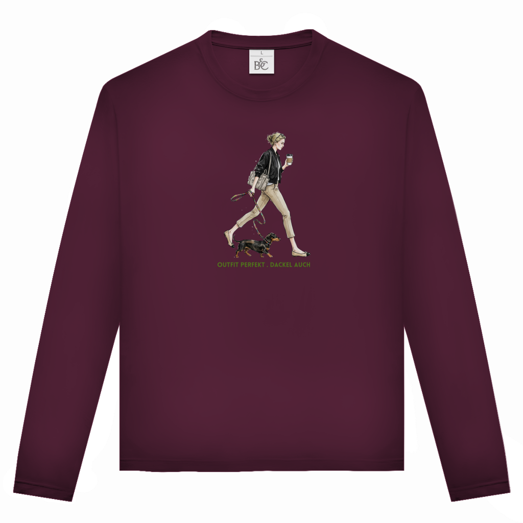 Unisex Langarmshirt Outfit perfekt. Dackel auch