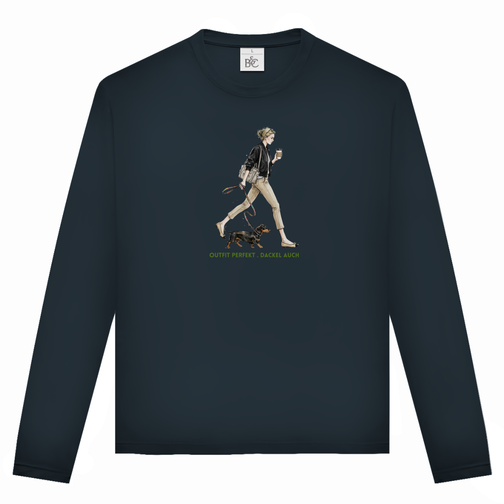 Unisex Langarmshirt Outfit perfekt. Dackel auch