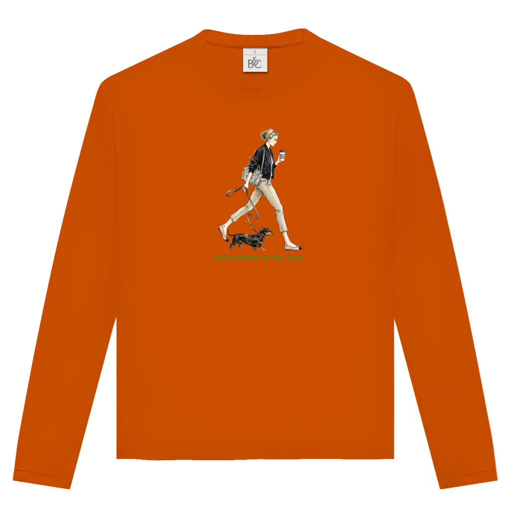 Unisex Langarmshirt Outfit perfekt. Dackel auch