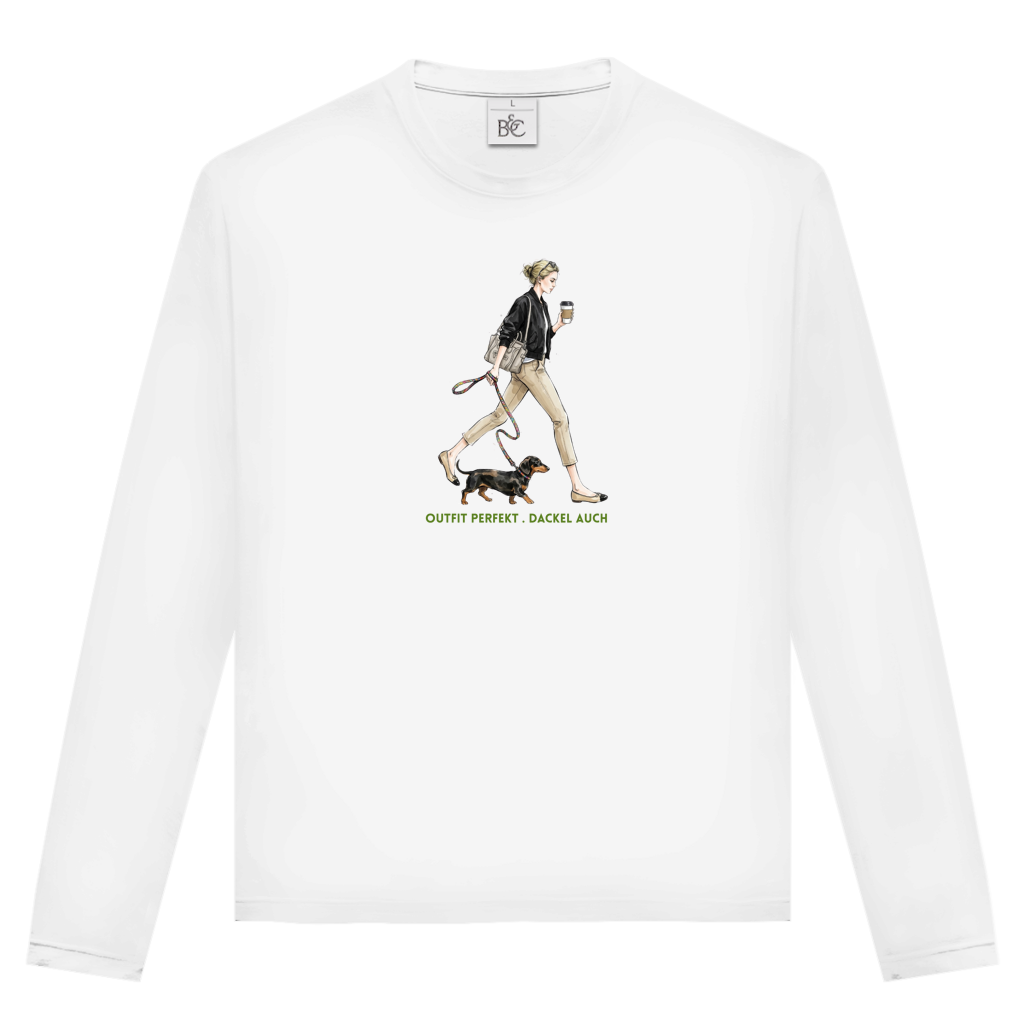 Unisex Langarmshirt Outfit perfekt. Dackel auch