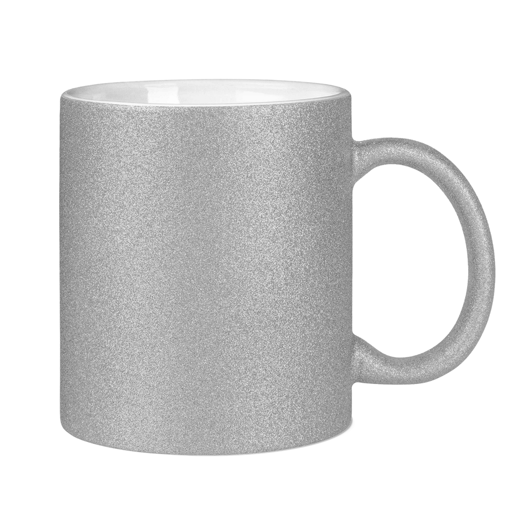Glitzertasse mit Druckmotiv- Herz verloren . voll verdackelt