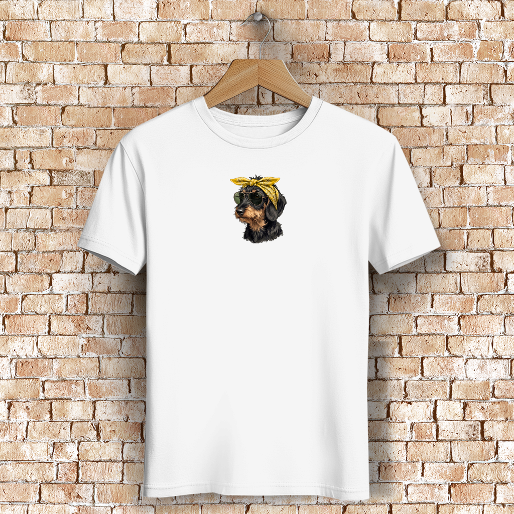 Damen Premium Bio T-Shirt "Weenie Chic Club" Rauhaar Dackel Design