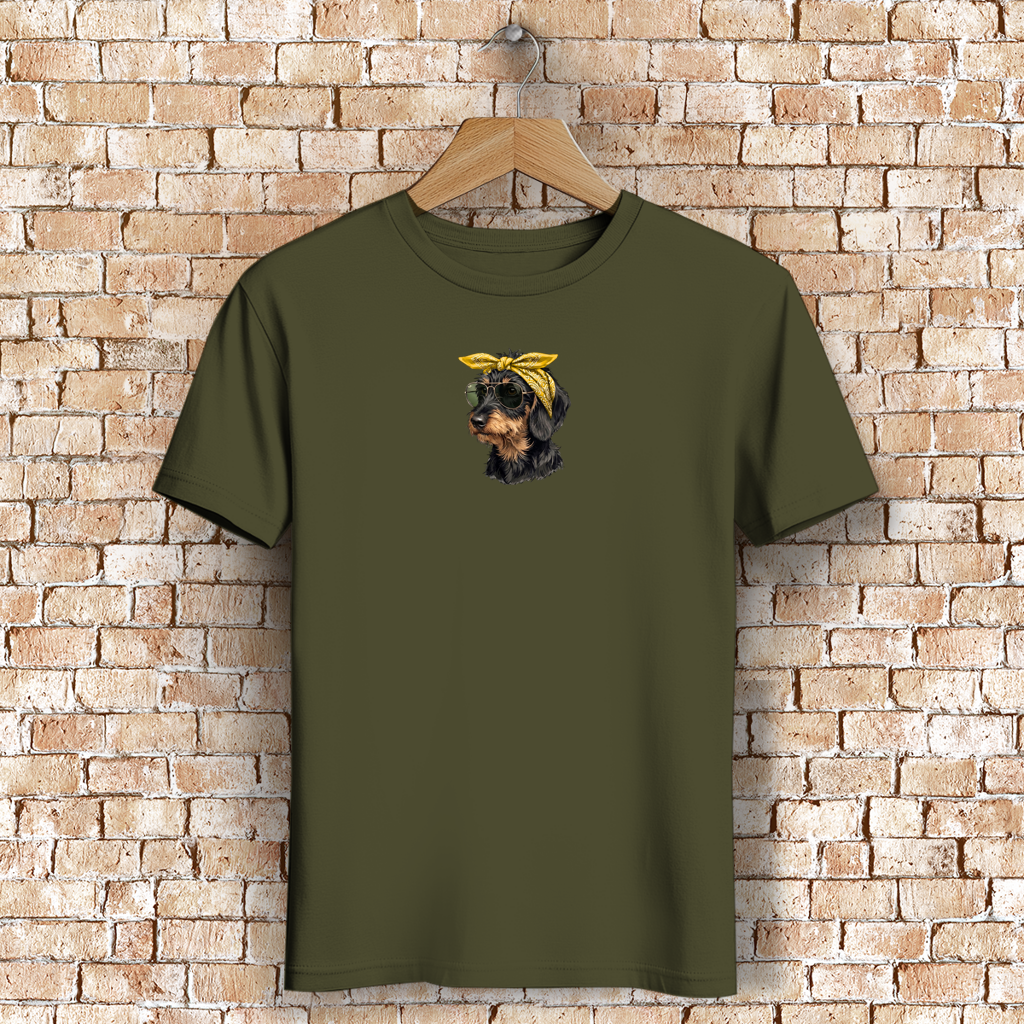 Damen Premium Bio T-Shirt "Weenie Chic Club" Rauhaar Dackel Design