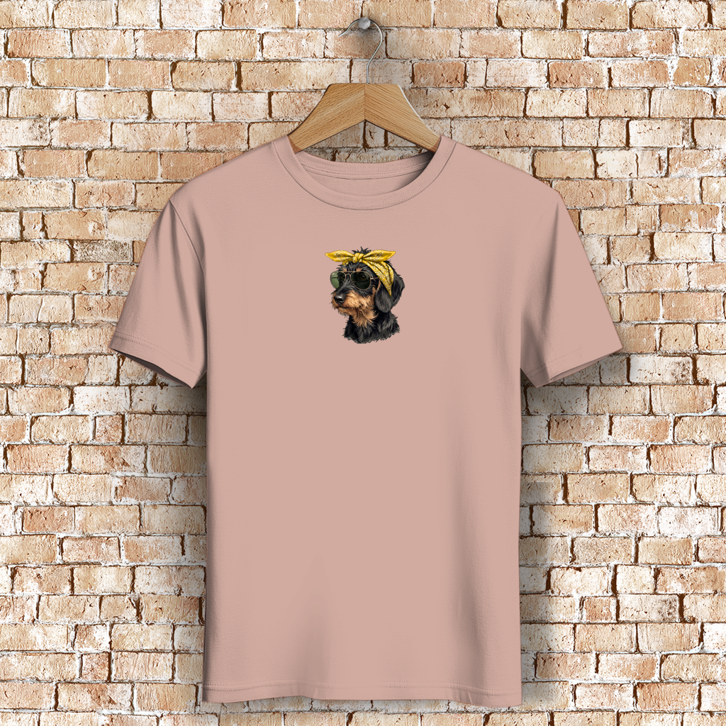 Damen Premium Bio T-Shirt "Weenie Chic Club" Rauhaar Dackel Design