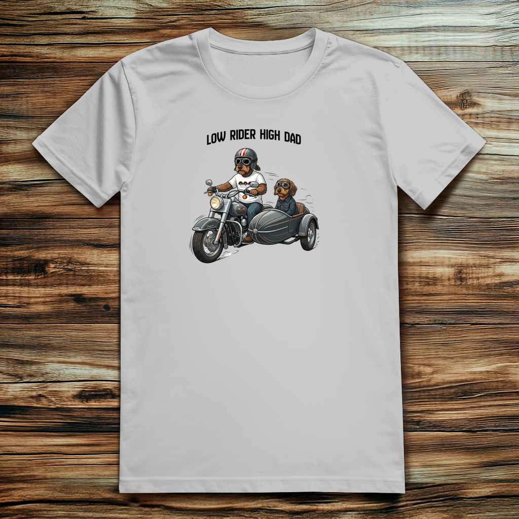 T-Shirt für Männer mit Dackel Design Low rider high dad