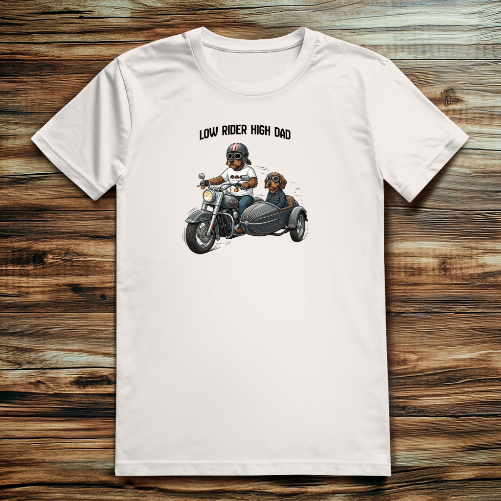 T-Shirt für Männer mit Dackel Design Low rider high dad