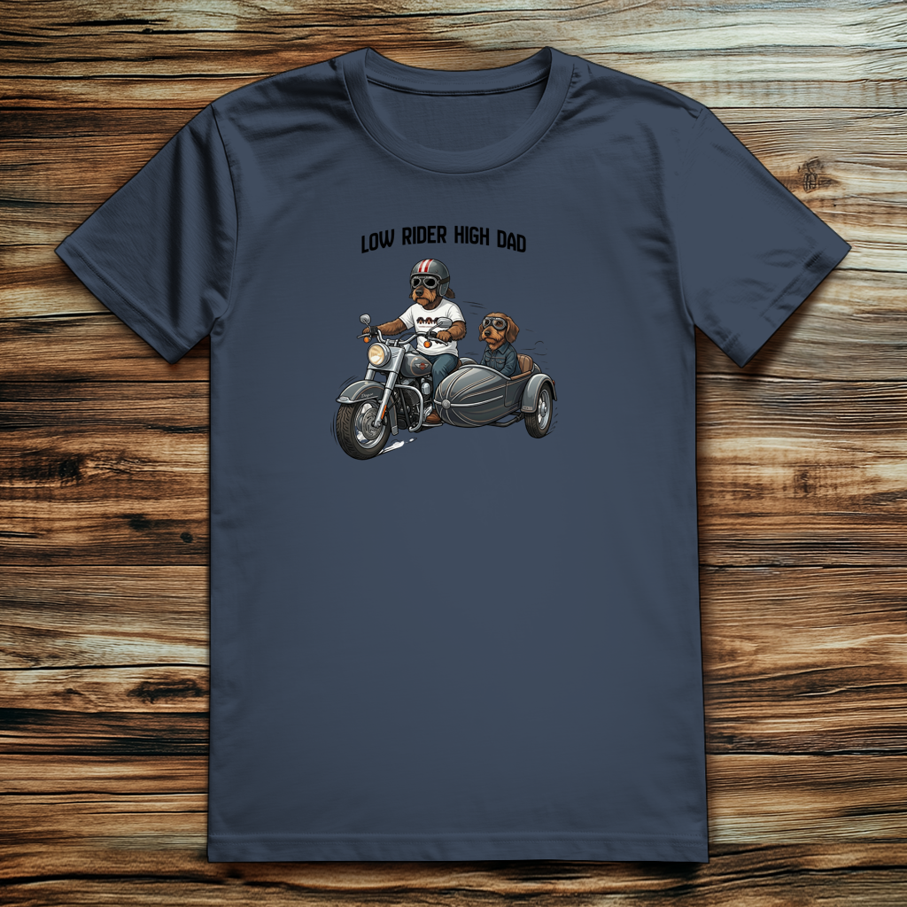 T-Shirt für Männer mit Dackel Design Low rider high dad