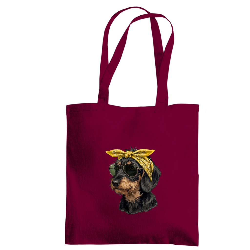 Baumwolle Tote Bag - Tragetasche mit Dackel Weenie Chic
