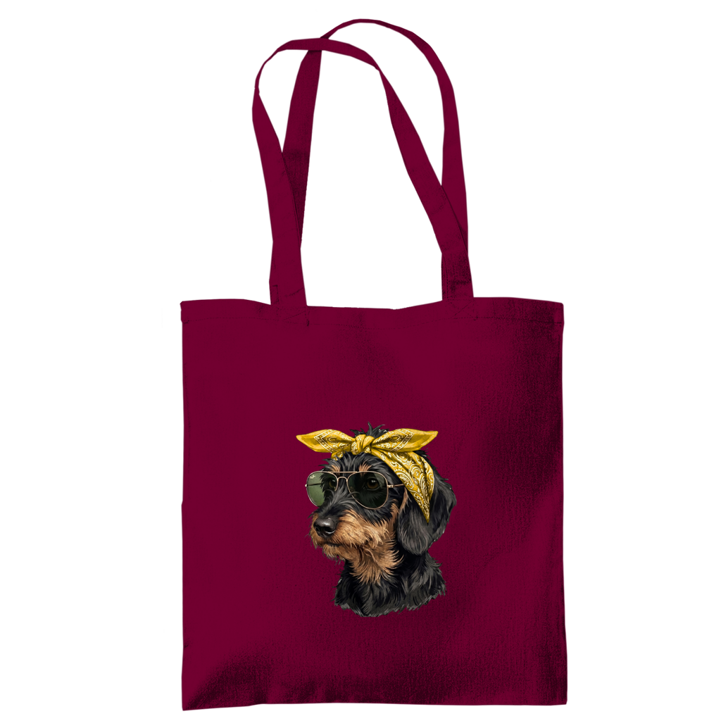 Baumwolle Tote Bag - Tragetasche mit Dackel Weenie Chic