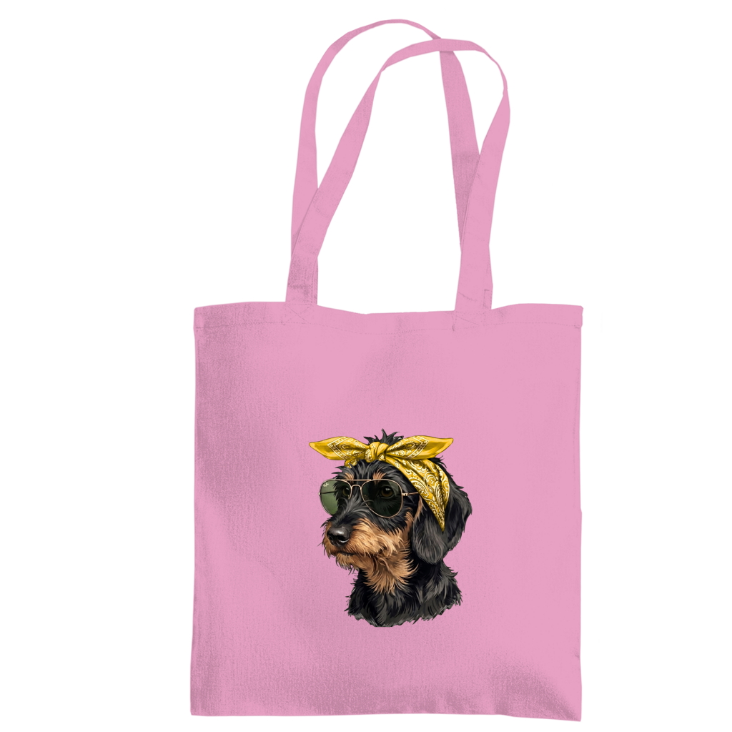 Baumwolle Tote Bag - Tragetasche mit Dackel Weenie Chic