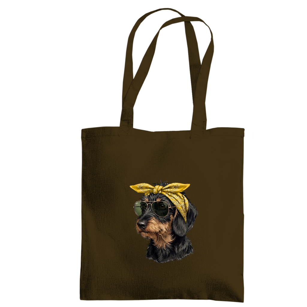 Baumwolle Tote Bag - Tragetasche mit Dackel Weenie Chic
