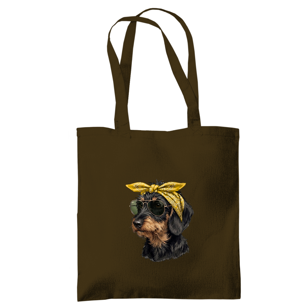 Baumwolle Tote Bag - Tragetasche mit Dackel Weenie Chic