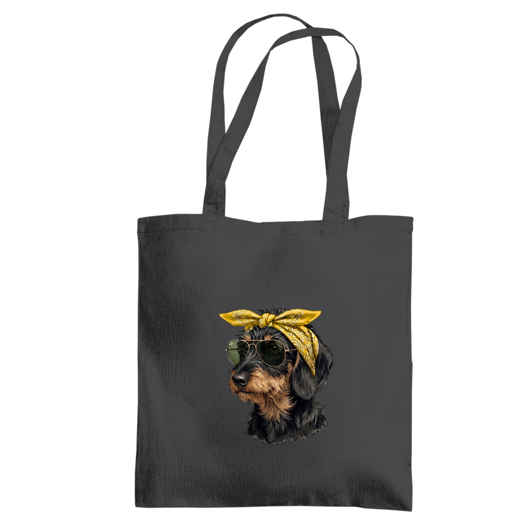 Baumwolle Tote Bag - Tragetasche mit Dackel Weenie Chic