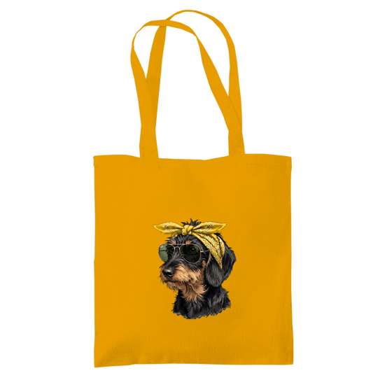 Baumwolle Tote Bag - Tragetasche mit Dackel Weenie Chic