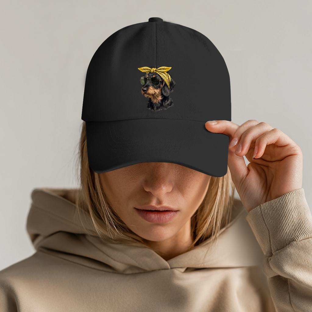 Baseball Dad Cap mit Weenie Chic Dackel Motiv
