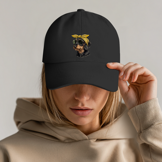 Baseball Dad Cap mit Weenie Chic Dackel Motiv