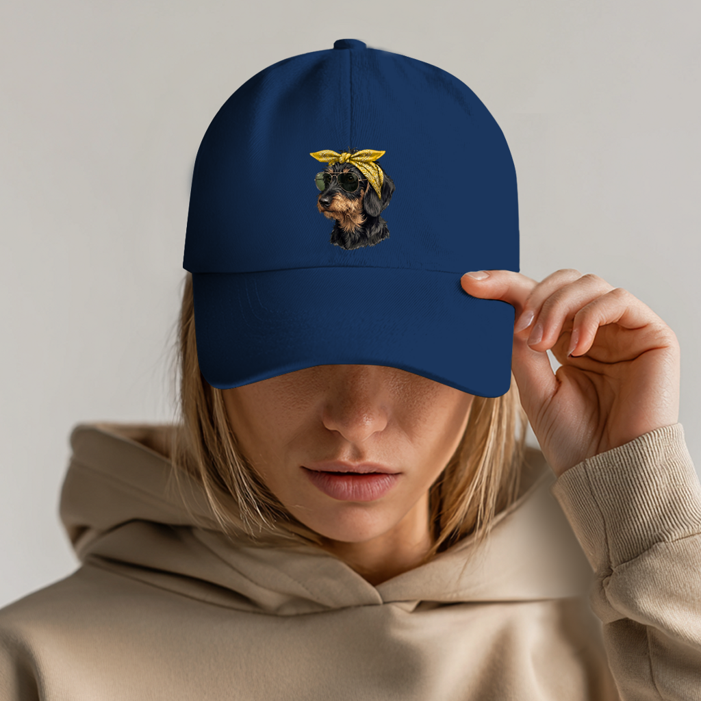 Baseball Dad Cap mit Weenie Chic Dackel Motiv