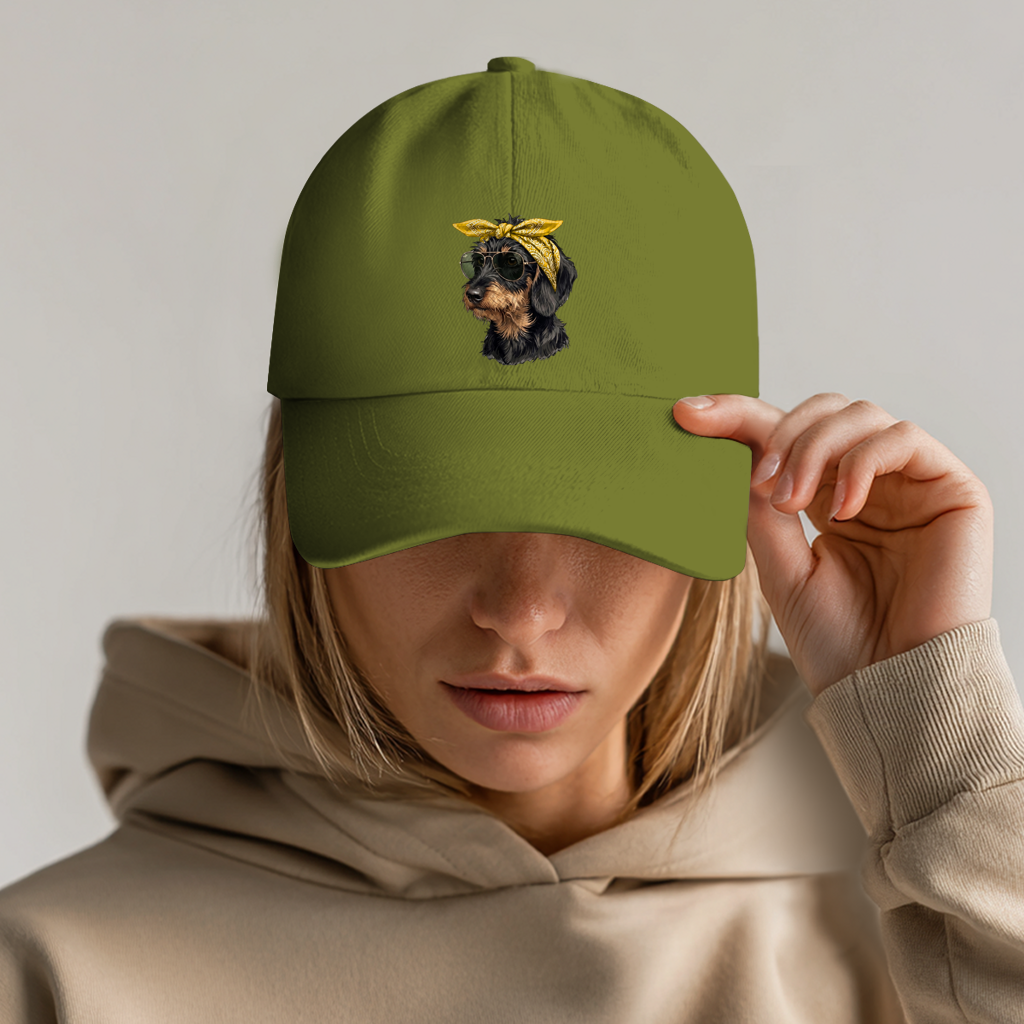 Baseball Dad Cap mit Weenie Chic Dackel Motiv