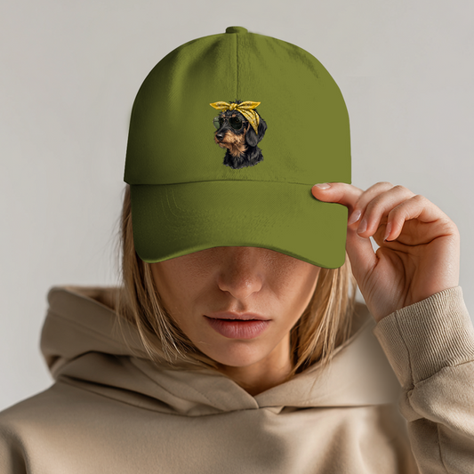 Baseball Dad Cap mit Weenie Chic Dackel Motiv
