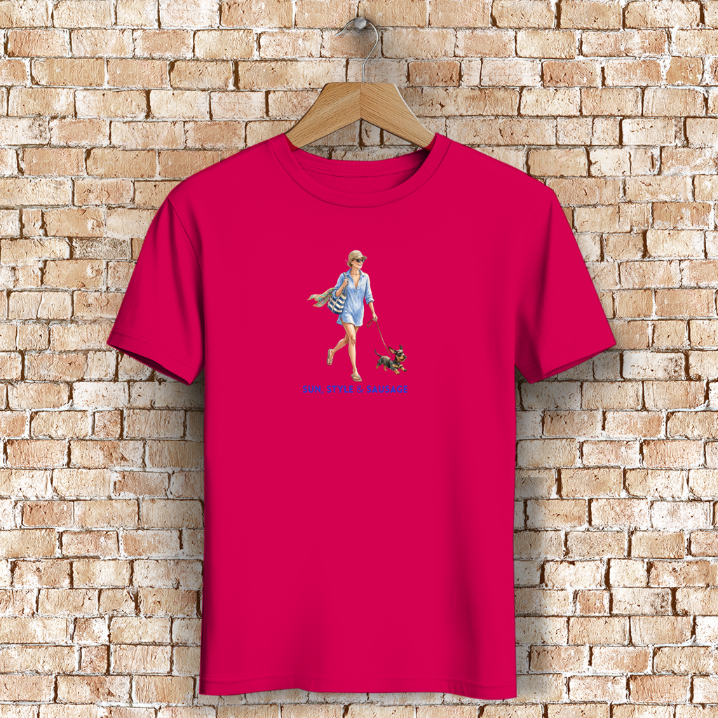 Damen Premium Bio T-Shirt – Sun, Style & Sausage