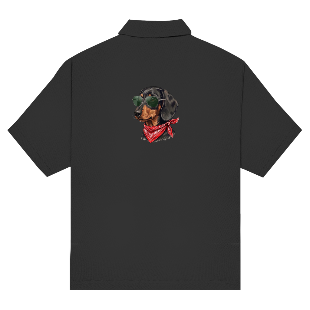 Unisex Polo Piqué Shirt – mit Rückenprint Dackel King Cool Design | Für Sie & Ihn