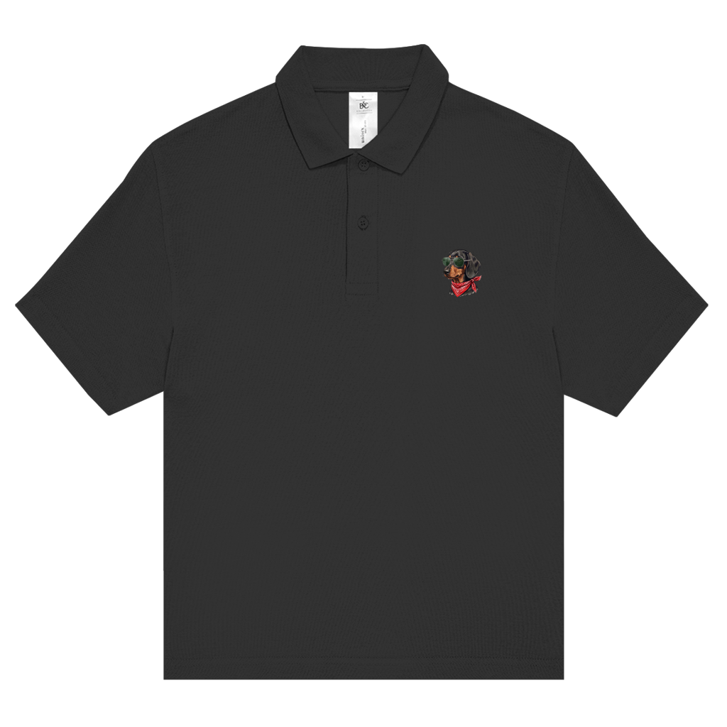 Unisex Polo Piqué Shirt – mit Rückenprint Dackel King Cool Design | Für Sie & Ihn