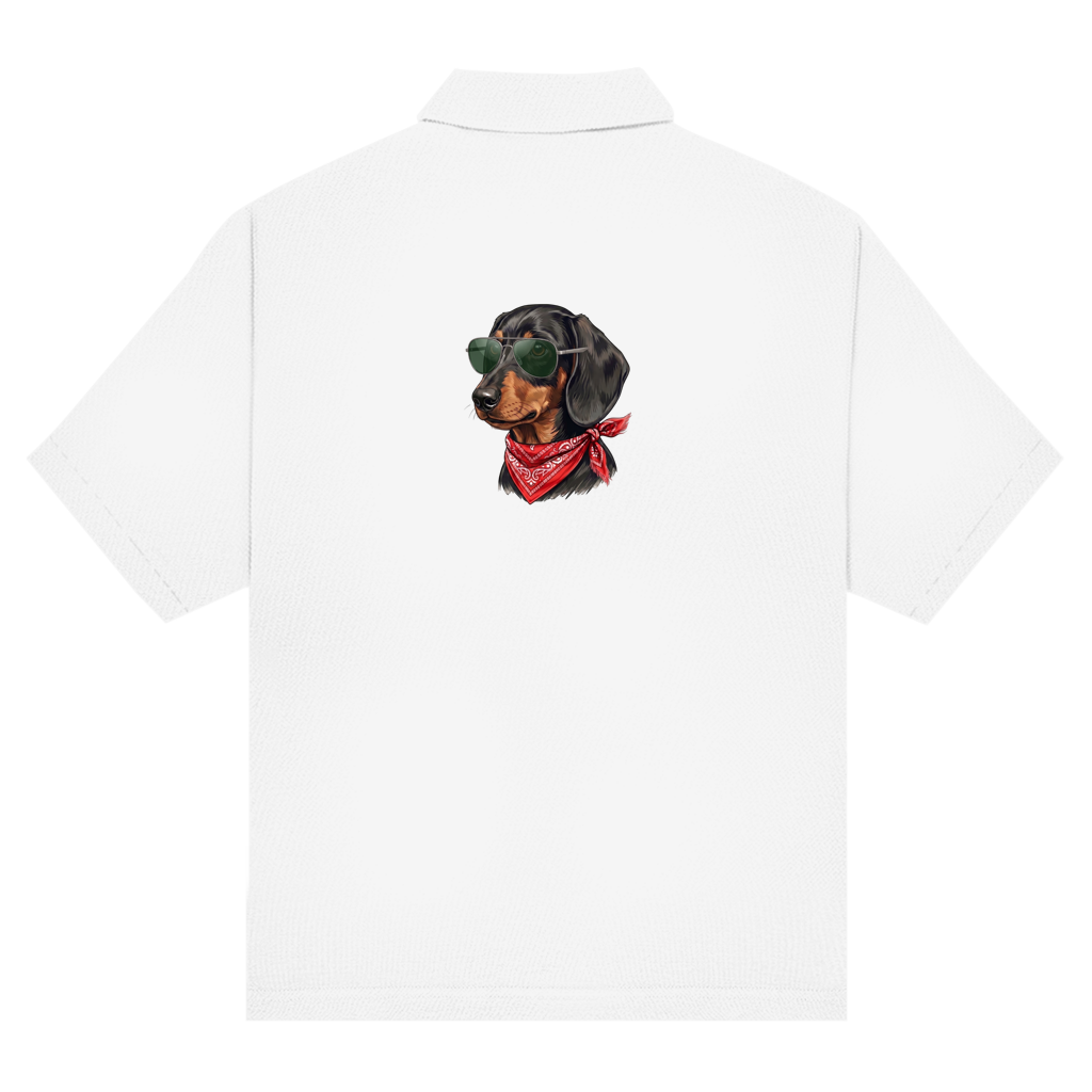 Unisex Polo Piqué Shirt – mit Rückenprint Dackel King Cool Design | Für Sie & Ihn