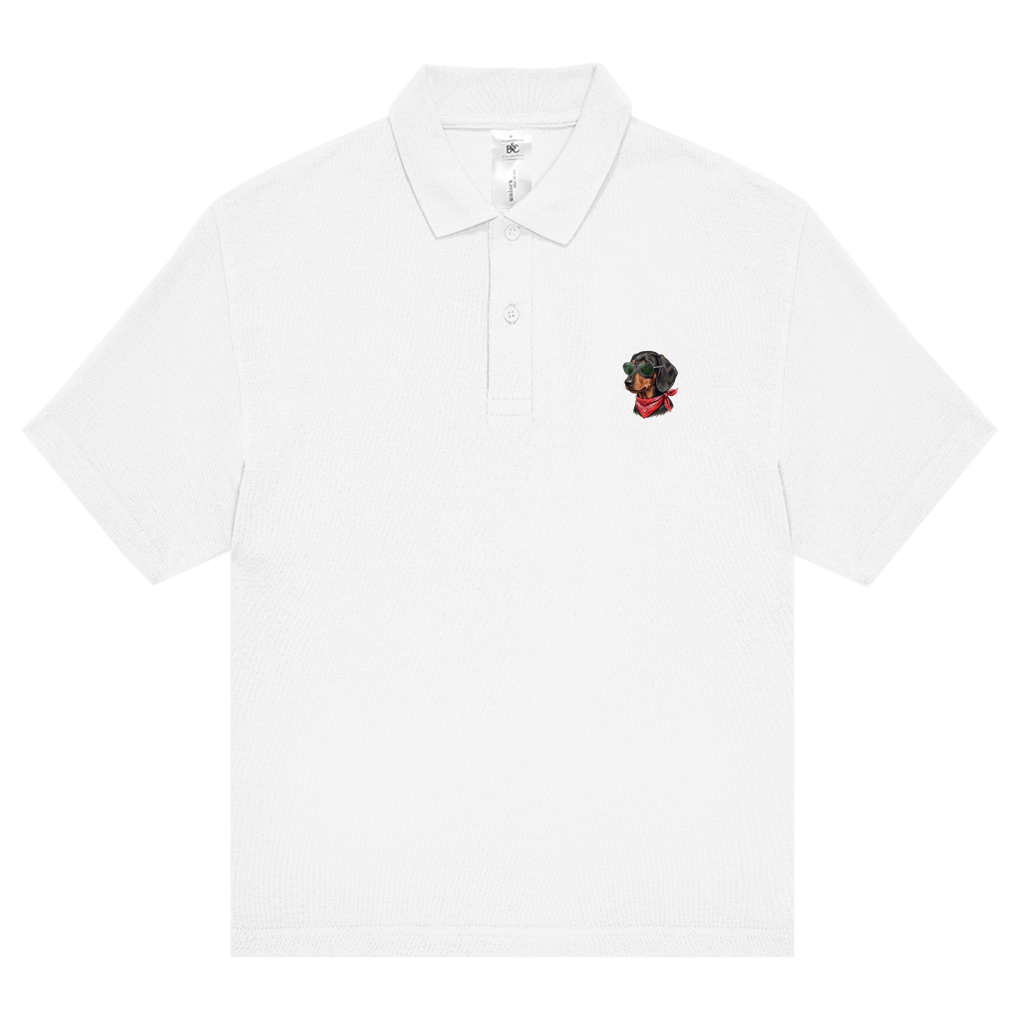 Unisex Polo Piqué Shirt – mit Rückenprint Dackel King Cool Design | Für Sie & Ihn