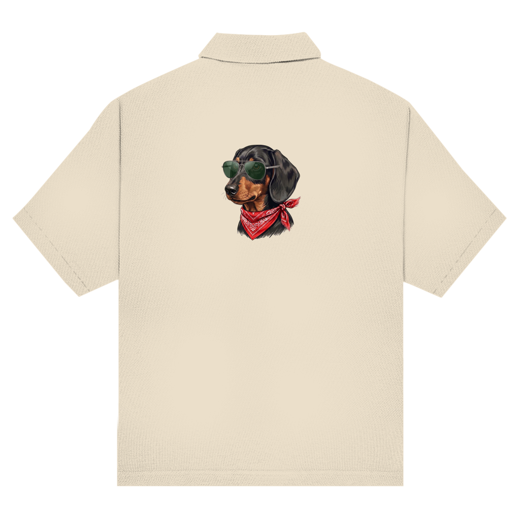 Unisex Polo Piqué Shirt – mit Rückenprint Dackel King Cool Design | Für Sie & Ihn