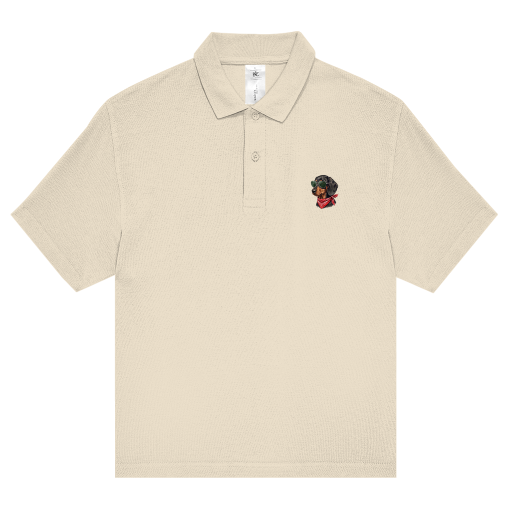 Unisex Polo Piqué Shirt – mit Rückenprint Dackel King Cool Design | Für Sie & Ihn