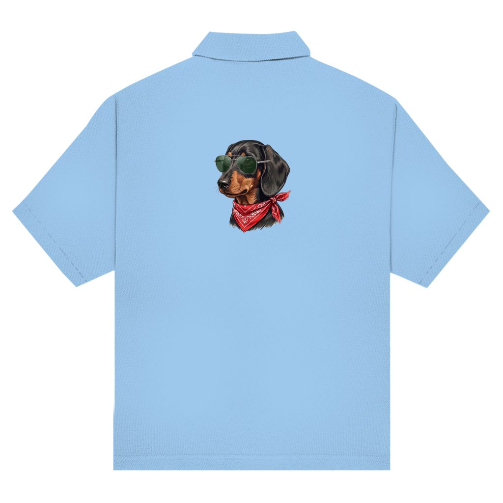 Unisex Polo Piqué Shirt – mit Rückenprint Dackel King Cool Design | Für Sie & Ihn