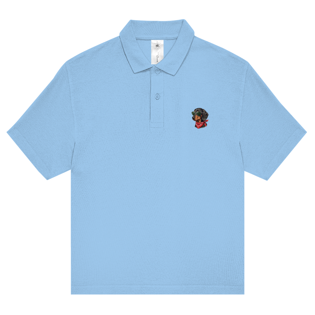 Unisex Polo Piqué Shirt – mit Rückenprint Dackel King Cool Design | Für Sie & Ihn