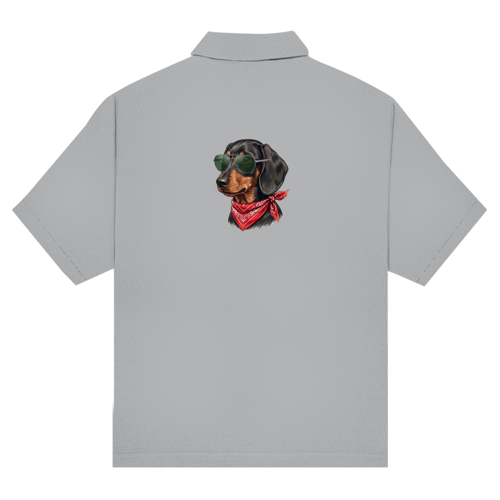 Unisex Polo Piqué Shirt – mit Rückenprint Dackel King Cool Design | Für Sie & Ihn