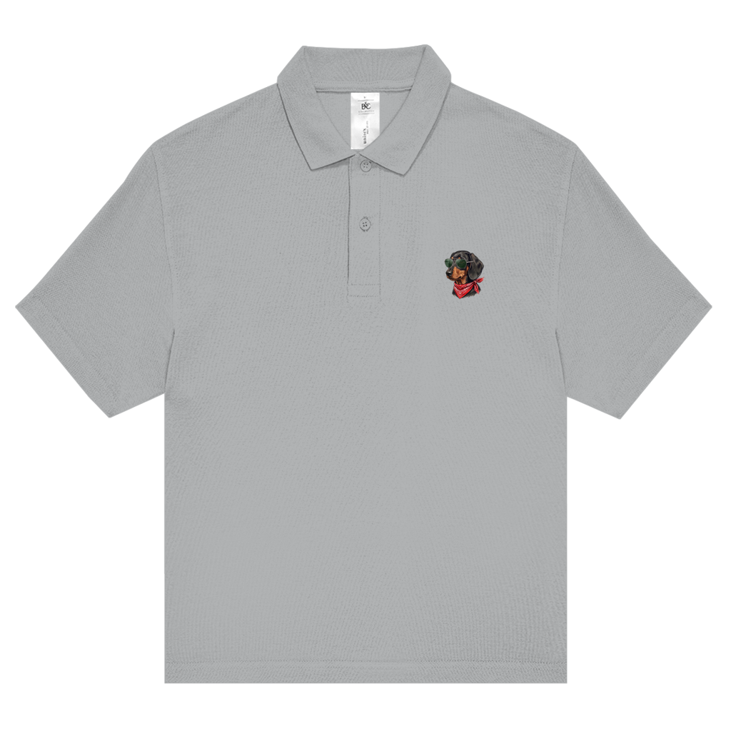 Unisex Polo Piqué Shirt – mit Rückenprint Dackel King Cool Design | Für Sie & Ihn