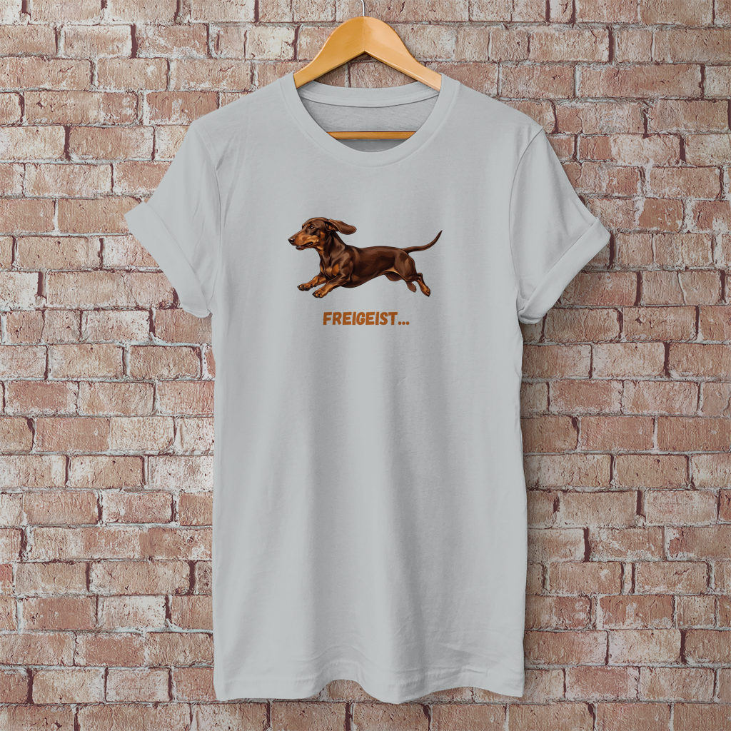 Unisex T-Shirt mit Glatthaar Dackel Design "Freigeist"
