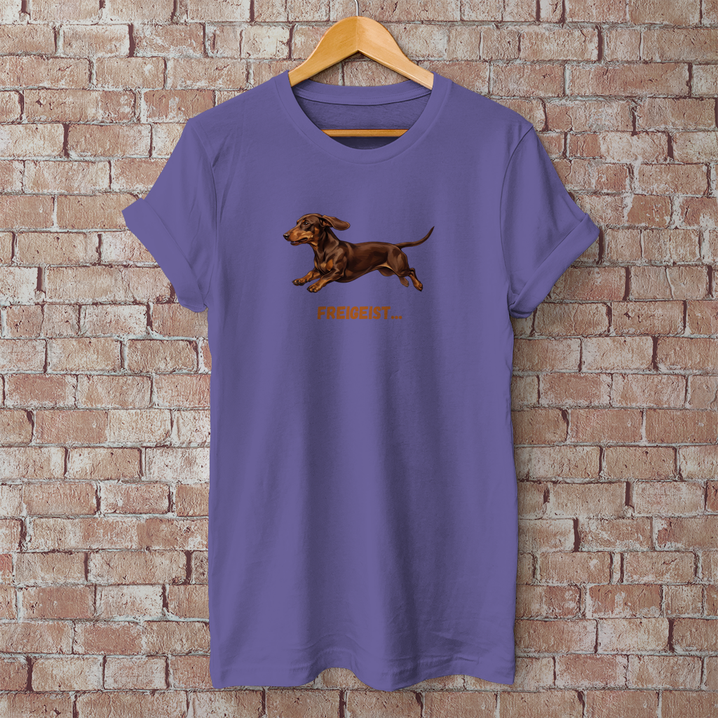 Unisex T-Shirt mit Glatthaar Dackel Design "Freigeist"