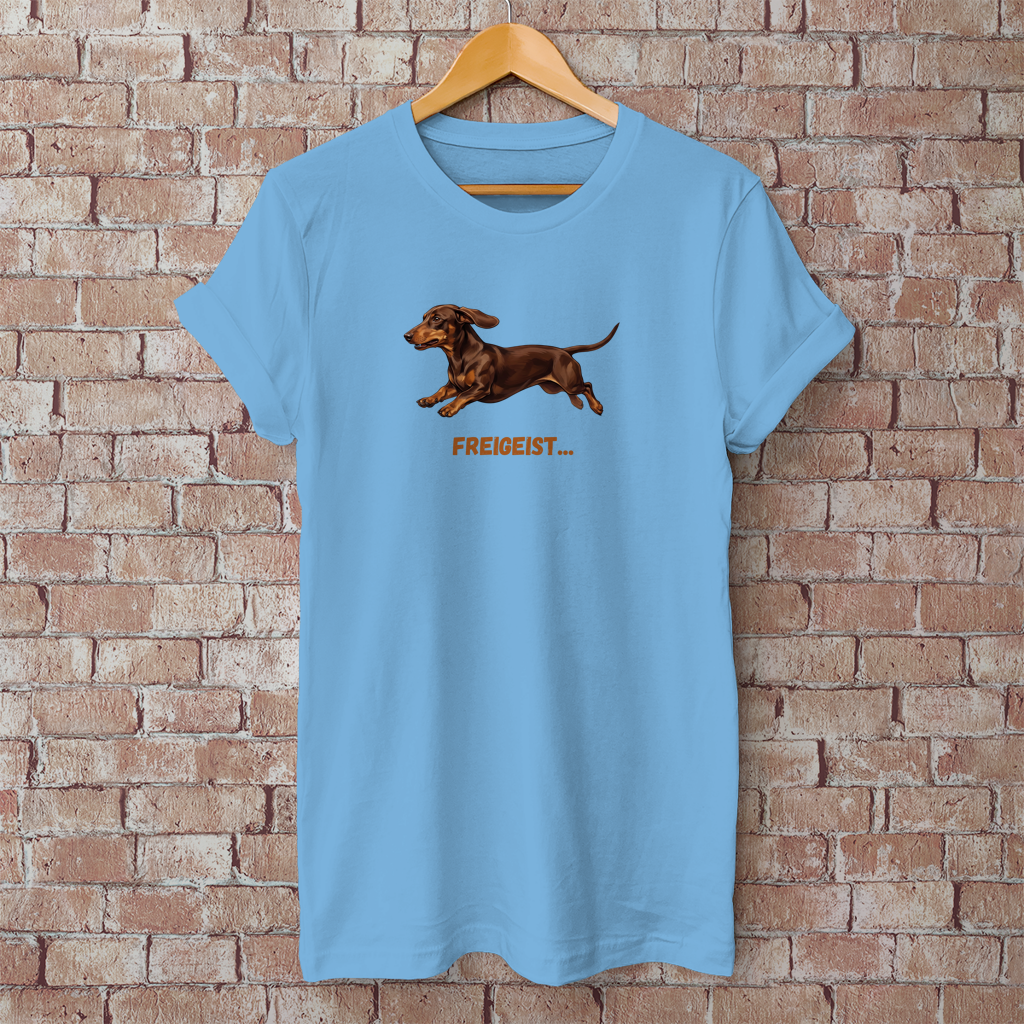 Unisex T-Shirt mit Glatthaar Dackel Design "Freigeist"