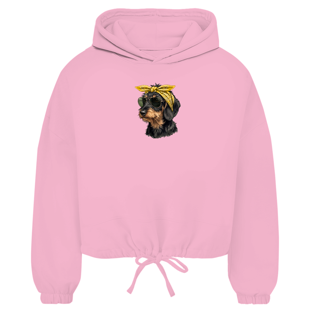 Damen Cropped Oversize Hoodie Weenie Chic – Dackel Edition