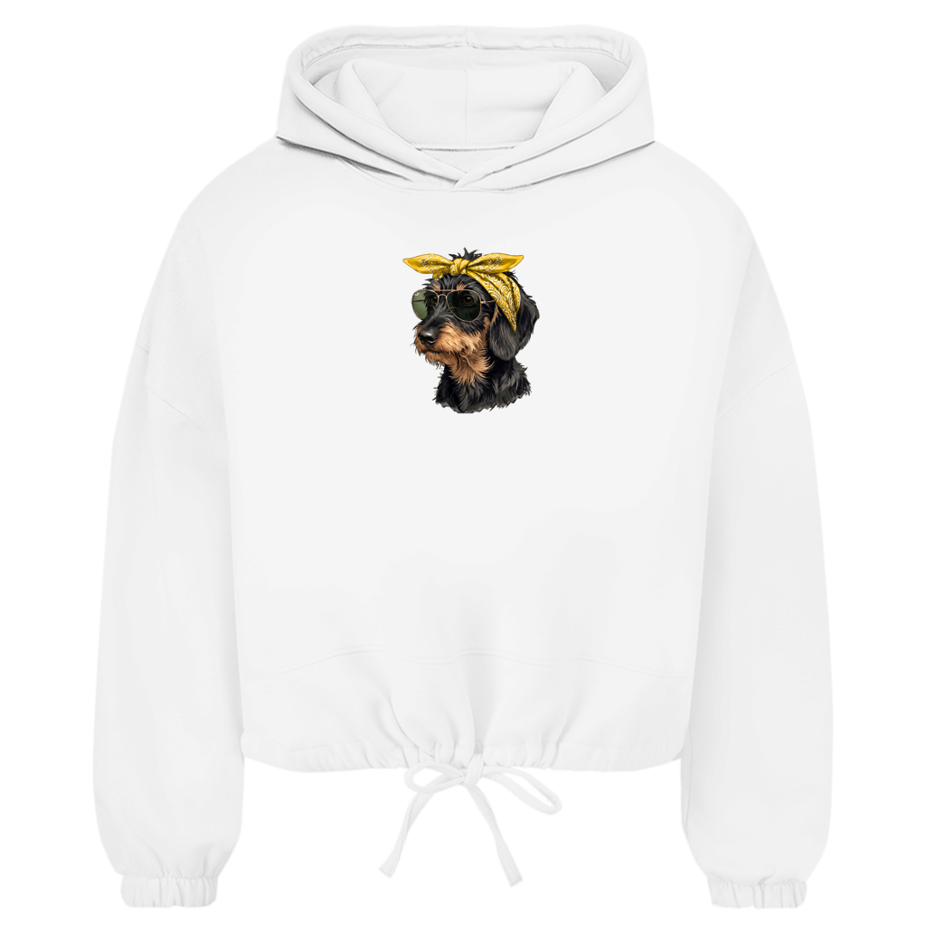 Damen Cropped Oversize Hoodie Weenie Chic – Dackel Edition