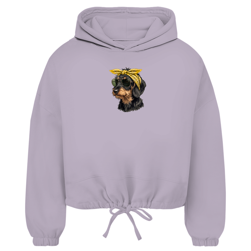 Damen Cropped Oversize Hoodie Weenie Chic – Dackel Edition