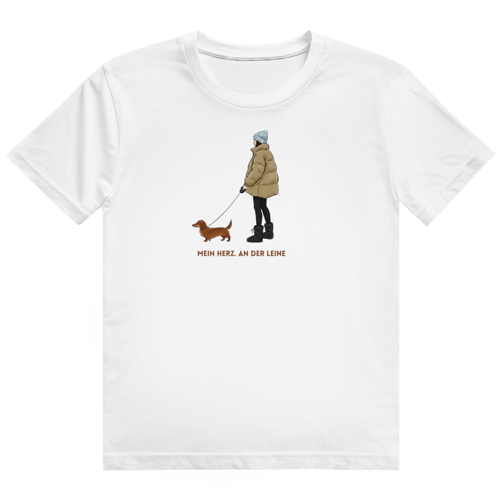 Dackel T-Shirt Damen | Mein Herz. An der Leine. | GLAM ART