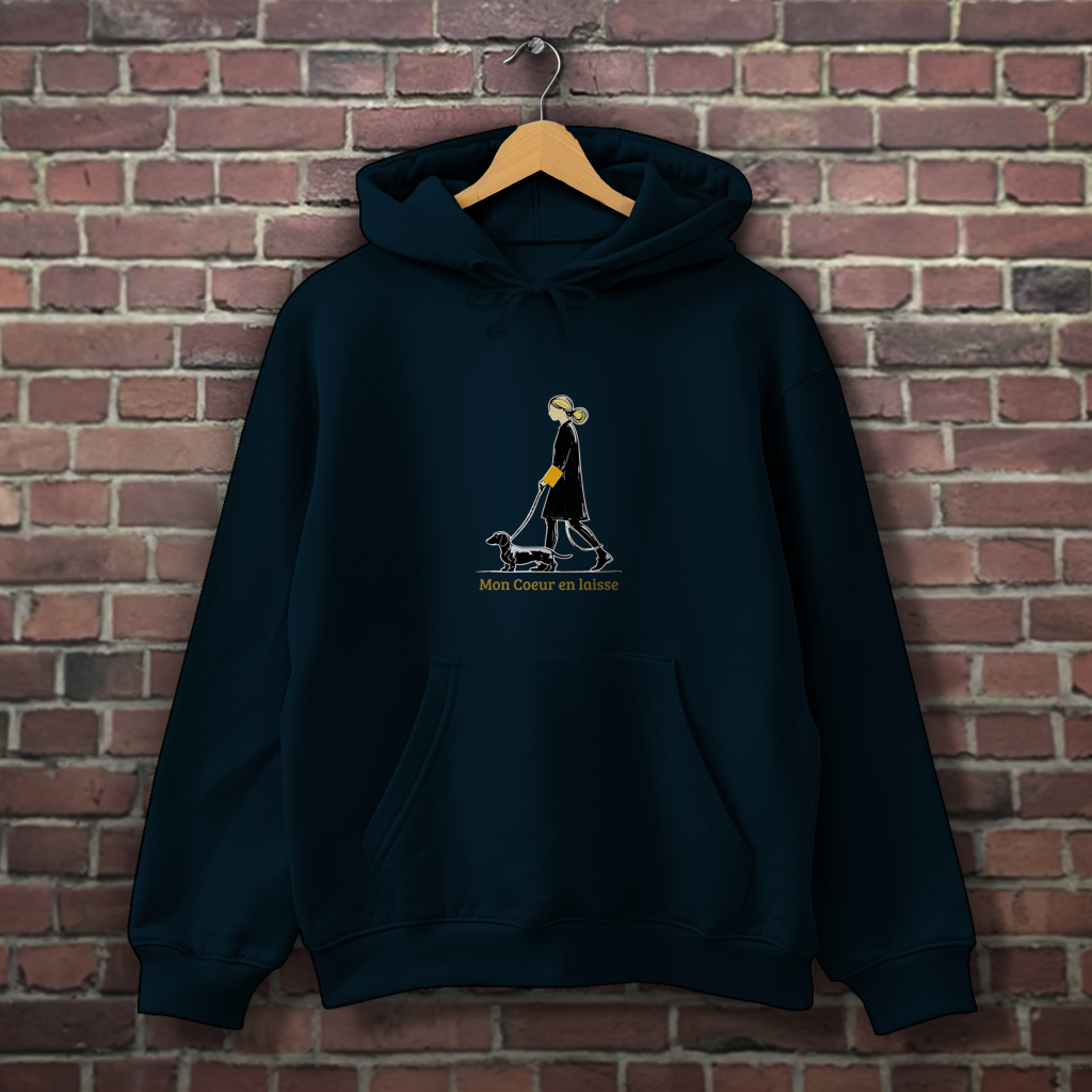 Damen oversized Hoodie Couture Dackel Print