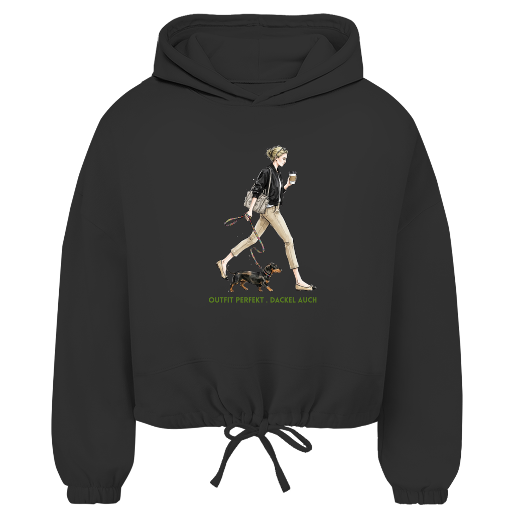„Dackel Hoodie Damen | Cropped Oversize | GLAM ART"