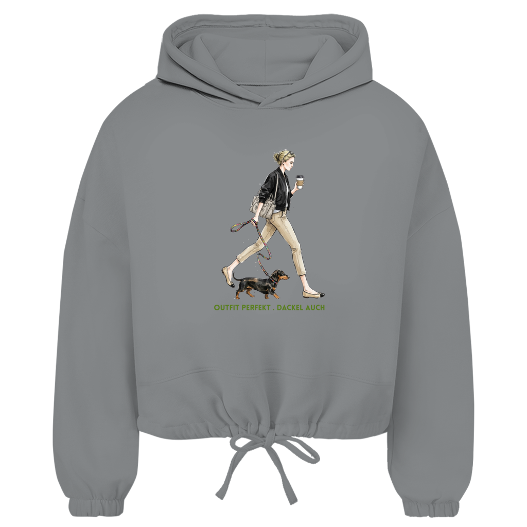 „Dackel Hoodie Damen | Cropped Oversize | GLAM ART"