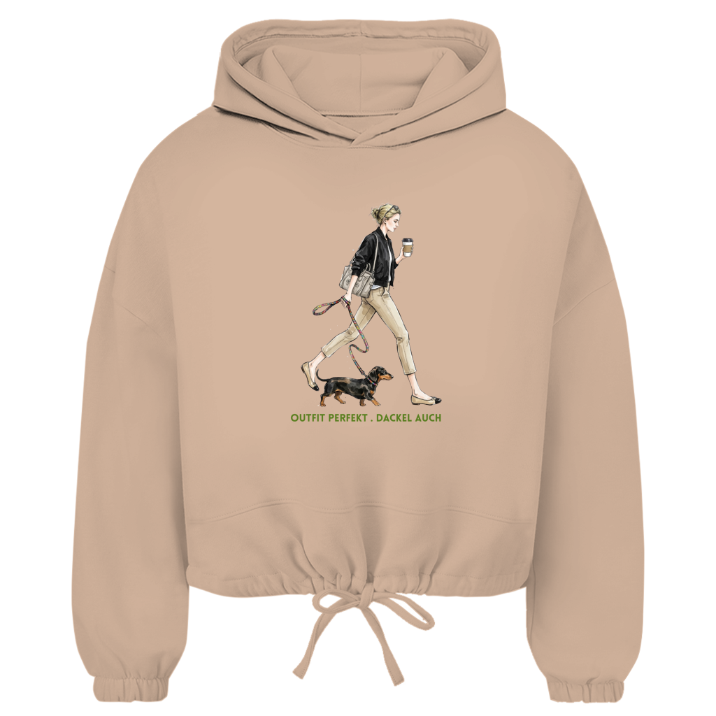 „Dackel Hoodie Damen | Cropped Oversize | GLAM ART"