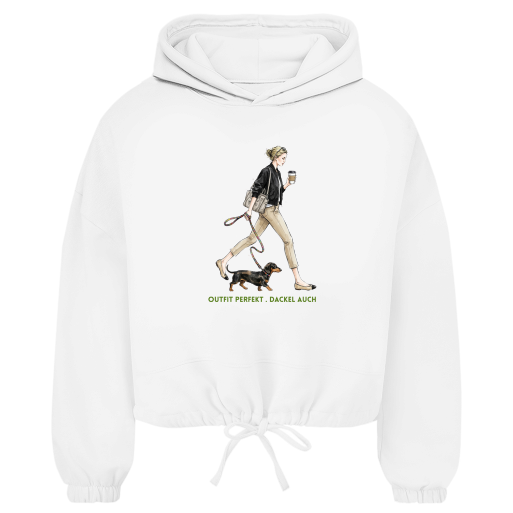 „Dackel Hoodie Damen | Cropped Oversize | GLAM ART"