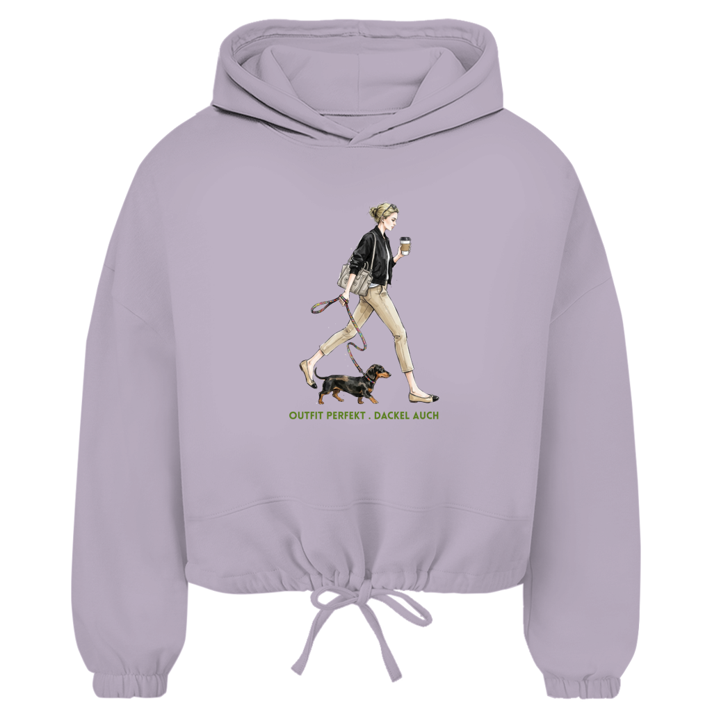 „Dackel Hoodie Damen | Cropped Oversize | GLAM ART"