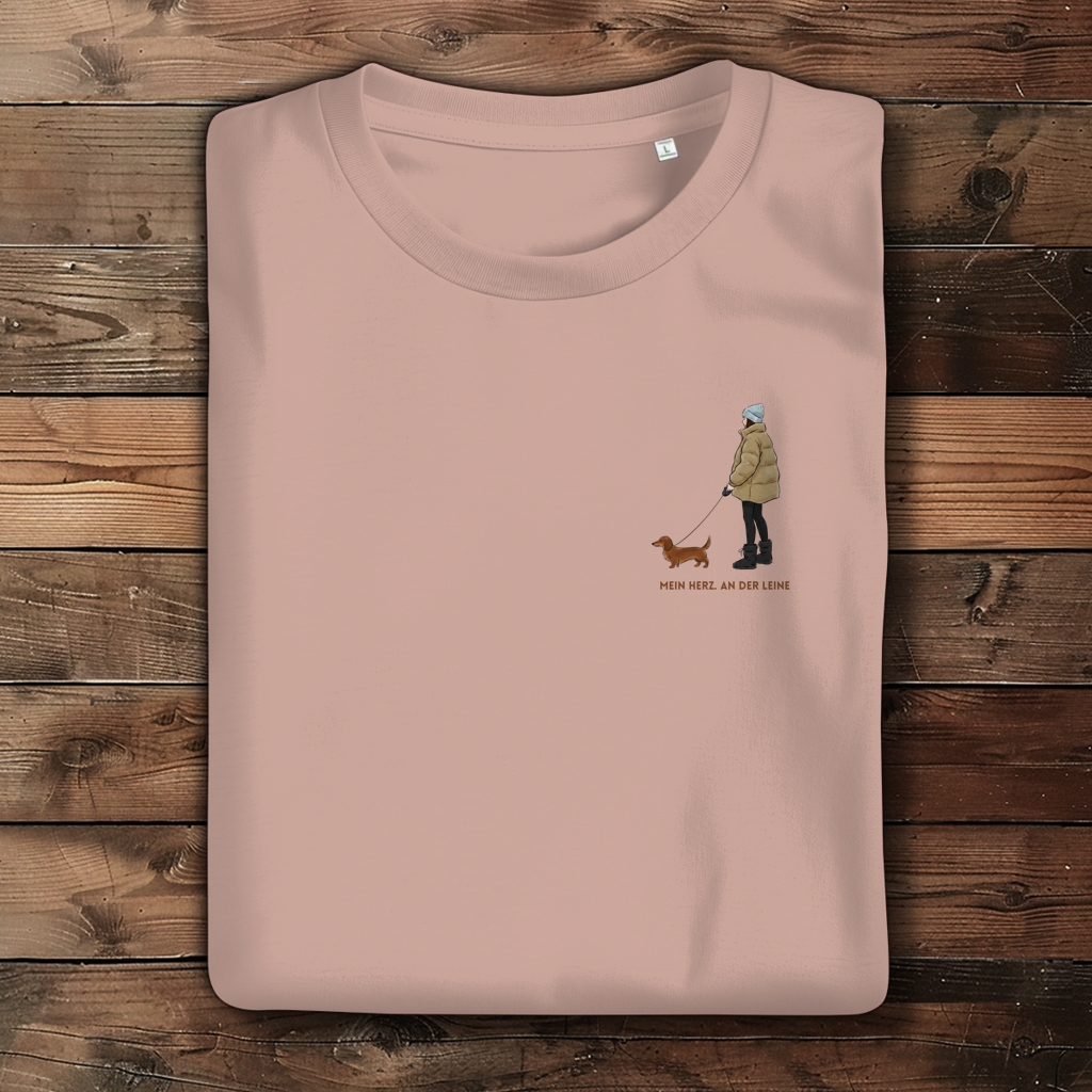 Dackel T-Shirt Damen | Mein Herz. An der Leine. | GLAM ART