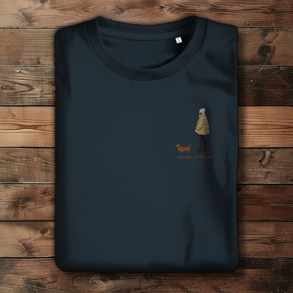 Dackel T-Shirt Damen | Mein Herz. An der Leine. | GLAM ART